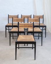 Load image into Gallery viewer, Set of Six 1950's Rush Chairs