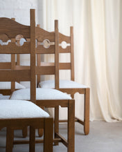 Load image into Gallery viewer, Set of Six Oak Razorback Dining Chairs