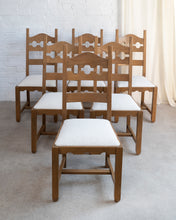 Load image into Gallery viewer, Set of Six Oak Razorback Dining Chairs