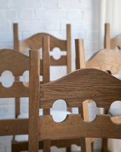 Load image into Gallery viewer, Set of Six Oak Razorback Dining Chairs