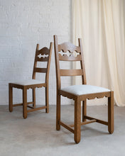 Load image into Gallery viewer, Set of Six Oak Razorback Dining Chairs
