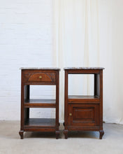 Load image into Gallery viewer, Oak Marble Top Bedside Tables