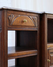 Load image into Gallery viewer, Oak Marble Top Bedside Tables