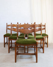 Load image into Gallery viewer, Oak Razor Back Dining Chairs by Guillerme Et Chambron