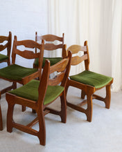 Load image into Gallery viewer, Oak Razor Back Dining Chairs by Guillerme Et Chambron