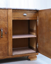 Load image into Gallery viewer, Curved Art Deco Walnut and Marble Cabinet