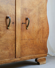 Load image into Gallery viewer, Curved Art Deco Walnut and Marble Cabinet