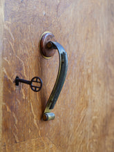 Load image into Gallery viewer, Curved Art Deco Walnut and Marble Cabinet