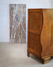 Load image into Gallery viewer, Curved Art Deco Walnut and Marble Cabinet