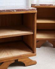 Load image into Gallery viewer, Pair of Red Marble Top Deco Bedsides