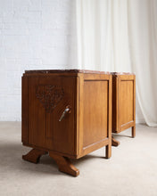 Load image into Gallery viewer, Pair of Red Marble Top Deco Bedsides