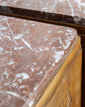 Load image into Gallery viewer, Pair of Red Marble Top Deco Bedsides