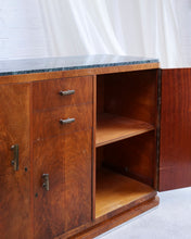Load image into Gallery viewer, Art Deco Sideboard With Green Marble Top