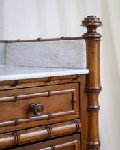 Load image into Gallery viewer, French Faux Bamboo Marble top Chest of Drawers