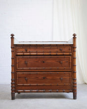 Load image into Gallery viewer, French Faux Bamboo Marble top Chest of Drawers