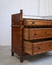 Load image into Gallery viewer, French Faux Bamboo Marble top Chest of Drawers