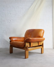 Load image into Gallery viewer, Brutalist Oak & Leather Armchair