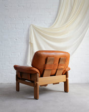 Load image into Gallery viewer, Brutalist Oak & Leather Armchair