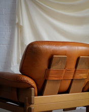 Load image into Gallery viewer, Brutalist Oak & Leather Armchair