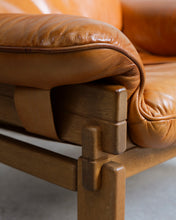Load image into Gallery viewer, Brutalist Oak & Leather Armchair
