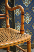 Load image into Gallery viewer, Regency Style Faux Bamboo Open Armchair