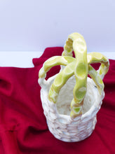 Load image into Gallery viewer, Ceramic Glazed Basket With Contrast Yellow Handle