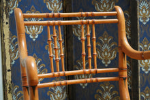 Load image into Gallery viewer, Regency Style Faux Bamboo Open Armchair