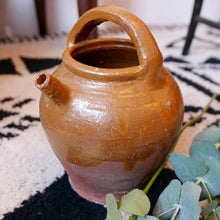 Load image into Gallery viewer, French Provincial 19th Century Ochre Glazed Olive Oil Jug with Weathered Patina