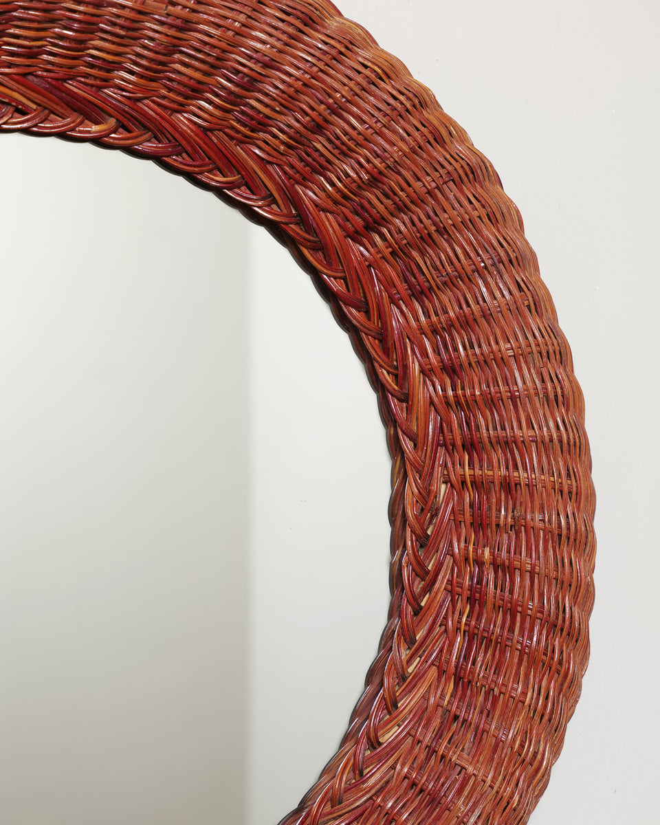 Round Wicker Mirror Vantage Living