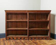 Load image into Gallery viewer, Victorian Oak Carved Open Book Case