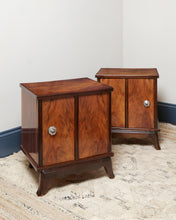 Load image into Gallery viewer, Flame Mahogany Veneer Bedside Tables