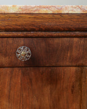 Load image into Gallery viewer, Wooden Art Deco Marble Topped Bedside Tables