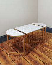 Load image into Gallery viewer, Antique French Marble and Gold Metal Modular Coffee Table