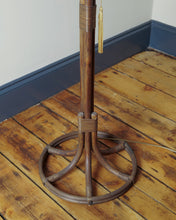 Load image into Gallery viewer, Floor Standing Bamboo Lamp With Scalloped Edge Shade