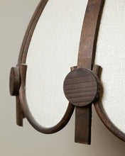 Load image into Gallery viewer, Floor Standing Bamboo Lamp With Scalloped Edge Shade