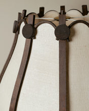 Load image into Gallery viewer, Floor Standing Bamboo Lamp With Scalloped Edge Shade