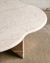 Load image into Gallery viewer, Light Pink Carrara Marble Clover Shaped Coffee Table