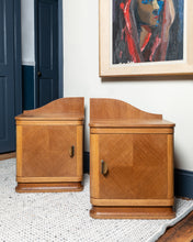 Load image into Gallery viewer, Midcentury Oak Pair of Bedside Tables