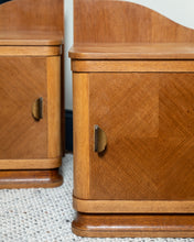 Load image into Gallery viewer, Midcentury Oak Pair of Bedside Tables
