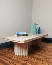Load image into Gallery viewer, 80's Roche Bobois Travertine and Brass Inlay Coffee Table