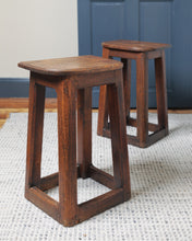 Load image into Gallery viewer, A Pair Of 19th Century Oak Stools Or Bedside Tables