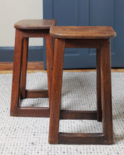 Load image into Gallery viewer, A Pair Of 19th Century Oak Stools Or Bedside Tables