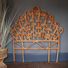 Load image into Gallery viewer, Vintage Spanish Hand Woven Wicker Peacock Headboards