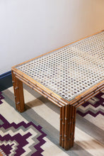Load image into Gallery viewer, Vintage Faux Bamboo and Oversized Cane Coffee Table