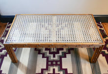 Load image into Gallery viewer, Vintage Faux Bamboo and Oversized Cane Coffee Table