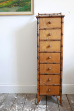 Load image into Gallery viewer, 1980s Faux Bamboo Harrods Tallboy / Drawers