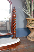 Load image into Gallery viewer, Victorian Mahogany And Marble Barley Twist Dressing Table Mirror