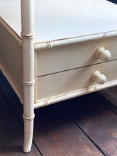 Load image into Gallery viewer, Pair Of 1980's Faux Bamboo Harrods Bedside Tables