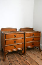 Load image into Gallery viewer, A Pair Of Bamboo & Rattan Bedside Tables