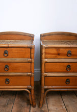 Load image into Gallery viewer, A Pair Of Bamboo & Rattan Bedside Tables